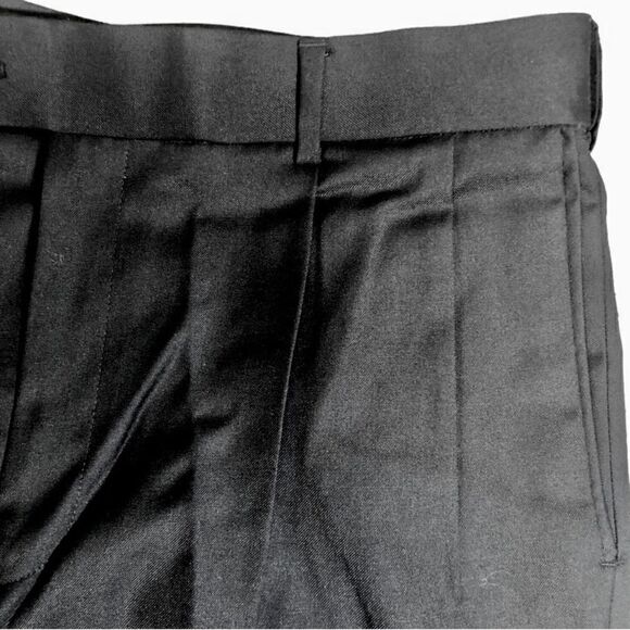 Stafford Ease Men’s Vintage Pleated Black Dress Pants Poly/Wool Blend Size 36/34 - Picture 3 of 9